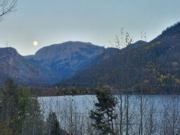 A thumb nail view of Grand Lake, Colorado during Constitution Week in September looking at a full moon rising over Mt. Craig and Shadow Mountain Lake; click here to open a window with a larger picture.